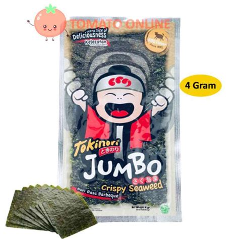 Jual Tokinori Jumbo BBQ Seaweed Rumput Laut Halal Snack 4 Gram 4gr