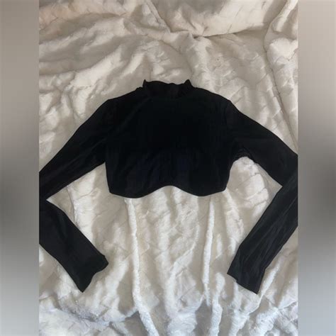 Tops Shein Long Sleeve Turtleneck Extreme Crop Top Poshmark