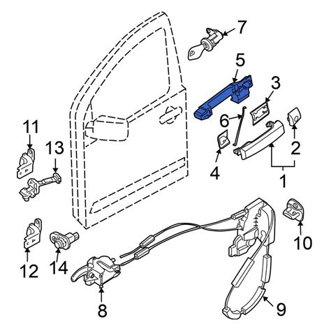 Nissan OE 806109BL0A Rear Right Exterior Door Handle Reinforcement