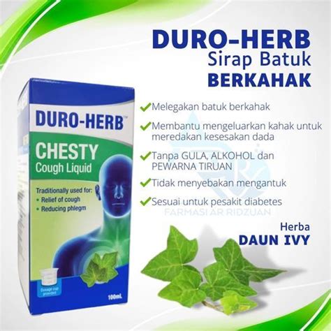 Promosi Duro Herb Herbal Non Drowsy Chesty Cough Liquid Ml