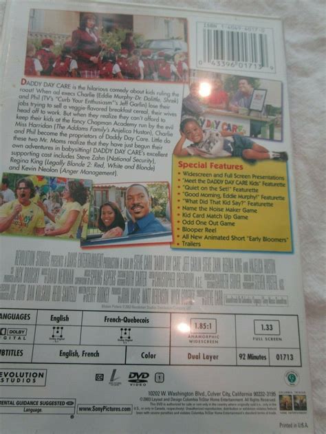 Daddy Day Care Special Edition Widescreen And Full Screen Movie Dvd
