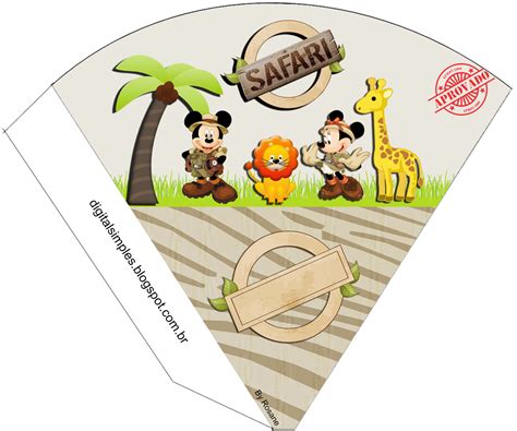 Kit Personalizados Tema Safari Do Mickey E Da Minnie Para Imprimir