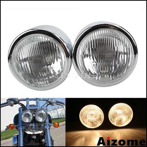 Dual Headlight H Headlamp For Harley Cafe Racer Dominator Head Light