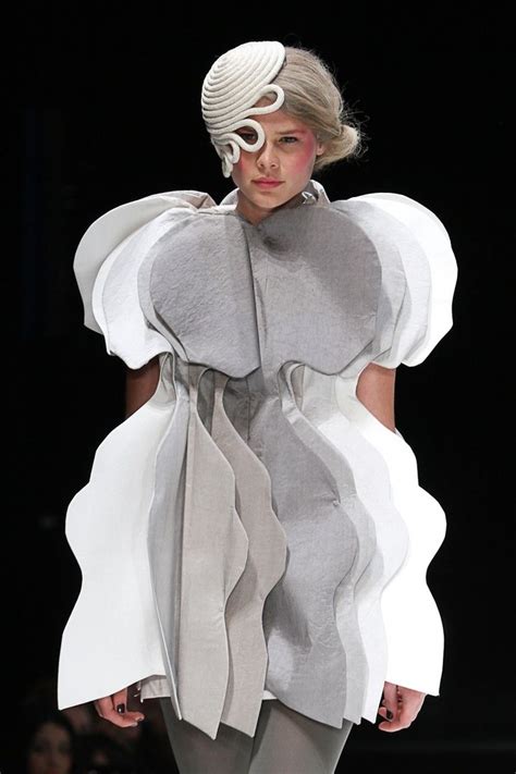 Wearable Art Sculptural Dress With 3D Layered Form Repeating Shapes