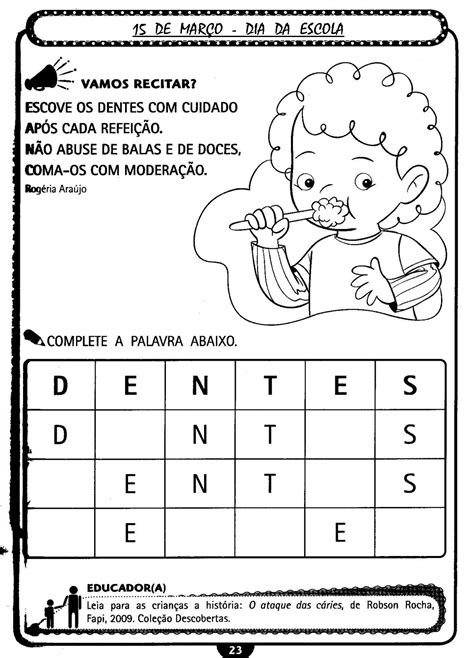 52 Atividades Dia Da Escola ExercÍcios E Desenhos Para Imprimir Atividades E Desenhos