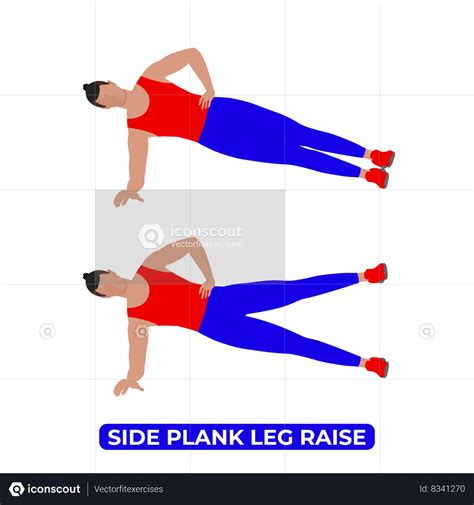 Best Man Doing Side Plank Leg Raise Exercise Illustration Download In