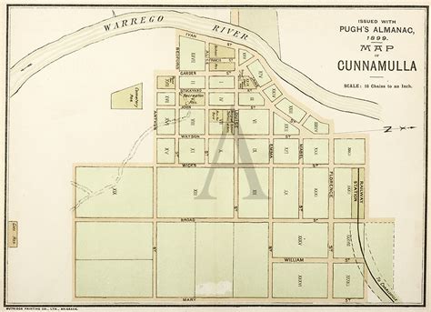 Map of Cunnamulla. - Antique Print Map Room