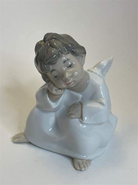 Lladr Daisa Thinking Angel Figura De Porcelana Cer Mica Etsy Espa A