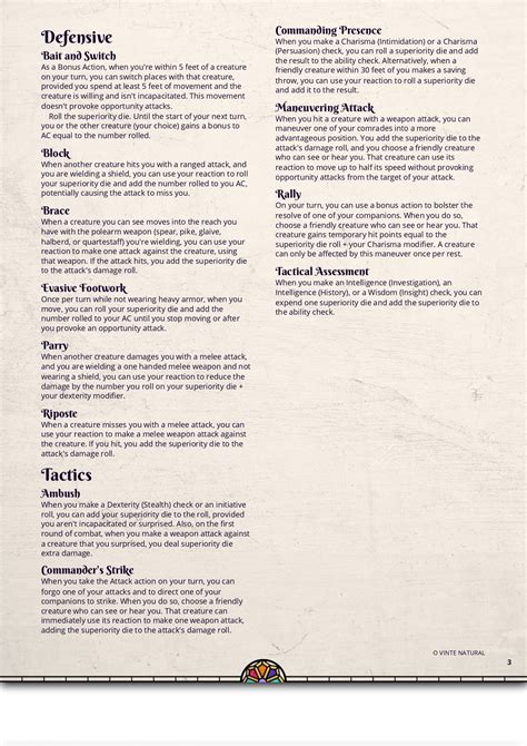 Fighter - Battlemaster Revised : r/DnDHomebrew