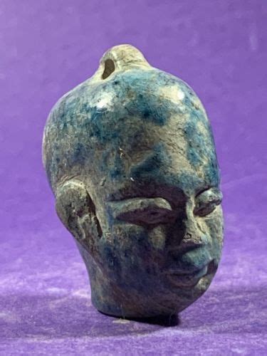 BEAUTIFUL COLOURS CIRCA 1075 332BC ANCIENT EGYPTIAN FAIENCE HEAD