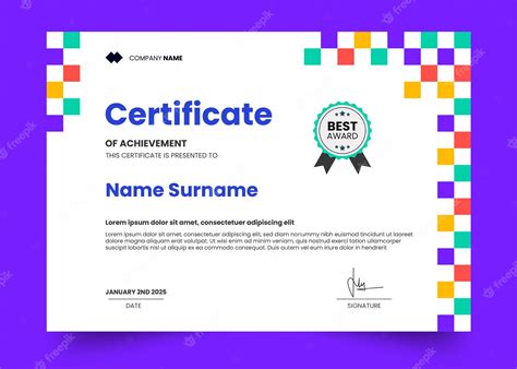 Premium Psd Modern And Simple Certificate Design Template