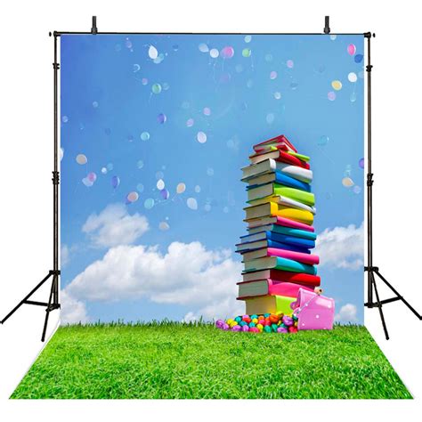 School Backdrops Kids Photography Backgrounds Books 5x7 Vinyl Photo