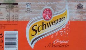 Drink Label Schweppes Mandarin S C Coca Cola Hbc Romania S R L