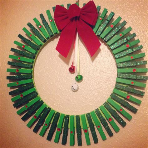 My clothespin Christmas wreath! | Christmas clothespins, Christmas wreaths diy, Pinecone crafts ...