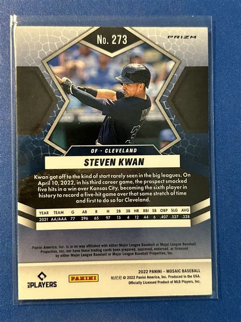 Panini Mosaic Pink Prizm Steven Kwan Rc Rookie Cleveland