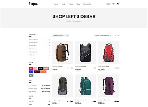 Payne Backpack Ecommerce Html Template Fastcode Space