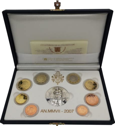 Vatican Benedict Xvi Proof Euro Coin Set With Silver Medal