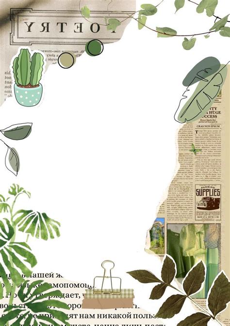 A Collage Of Green Plants And Newspaper Pages