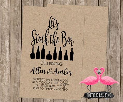 Stock The Bar Invitation Wedding Shower House Warming Party Engagement Stock The Bar