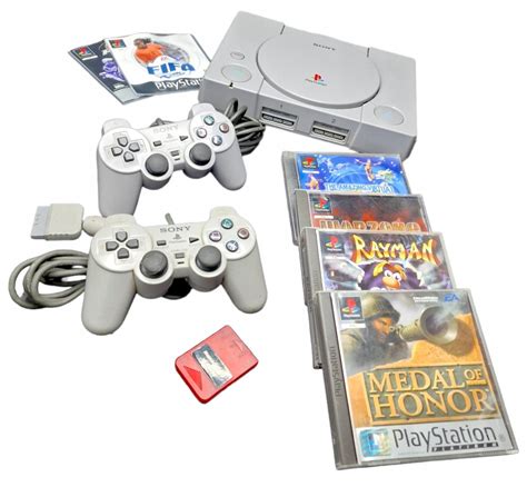 Ładna KONSOLA PLAYSTATION PSX PS1 gry i pady MoH 12912789856