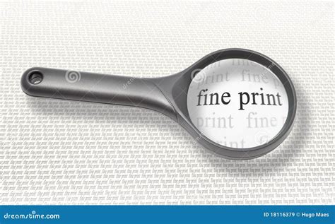 Fine Print Magnifying Glass Royalty Free Stock Images Image 18116379