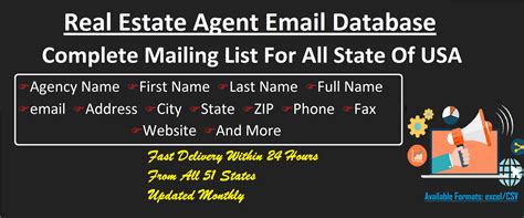 Real Estate Agent Email List Email Database Updated On May For