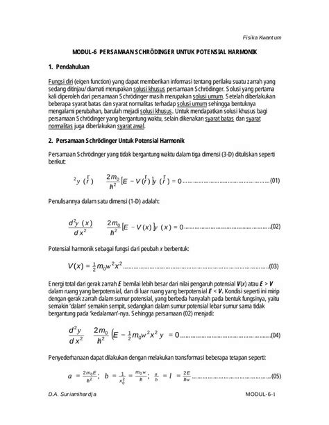 PDF MODUL 6 PERSAMAAN SCHRÖDINGER UNTUK POTENSIAL filebeberapa