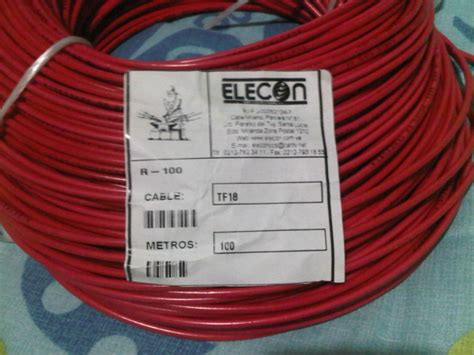 Cable Tf18 Solido Marca Elecon 100 Cobre Mercado Libre