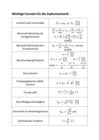 Wichtige Formeln für Hydromechanik Docsity