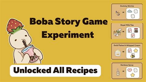 All Recipes In Boba Story Game [last Update] Magic Den Youtube