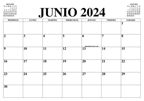 CALENDARIO JUNIO 2024 2025 EL CALENDARIO JUNIO 2024 2025 PARA