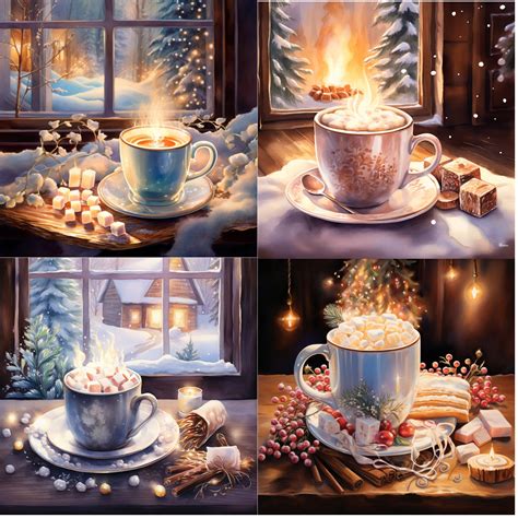Watercolor Hot Cocoa Clipart High Quality Png Dpi Cozy