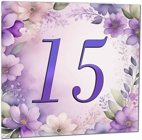 15th Birthday Card For Girls Purple Floral 15th Birthday Cards For 15