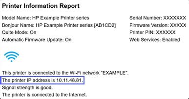 Find The Ip Address For An Hp Printer Hp Support