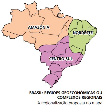 Regionalização do Brasil IBGE complexos regionais e quatro brasis