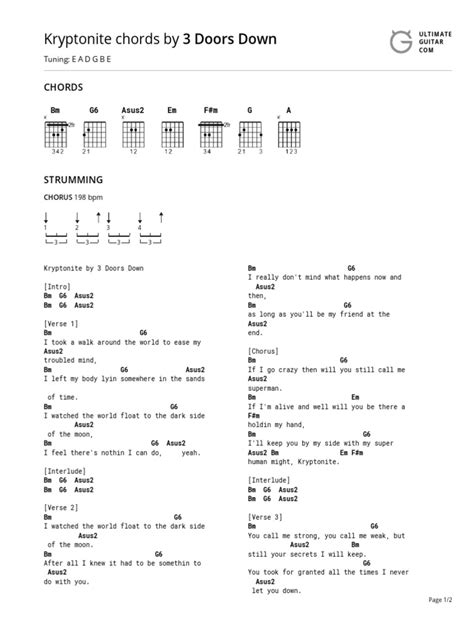 Kryptonite Chords by 3 Doors Downtabs at Ultimate Guitar Archive | PDF | Song Structure ...