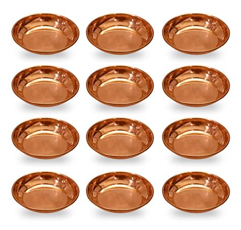 Buy Craftsman Satvik 12 Pc Set Of Pure Copper Pujan Prasad Bhog Thali