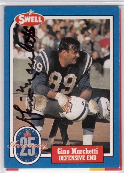 Baltimore Colt Gino Marchetti Swell Autograph Signed Auto Card