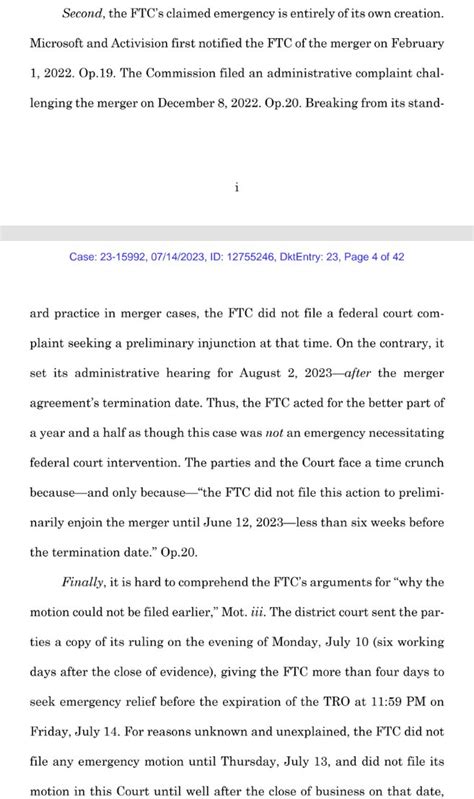 Tom Warren On Twitter Microsoft Has Just Filed A Response To The Ftc