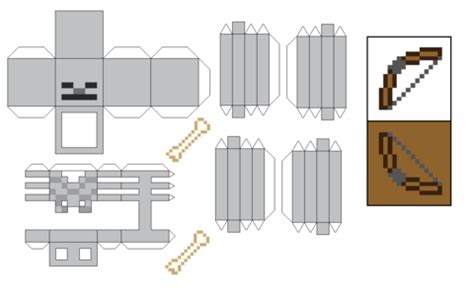 Papercraft Minecraft Mutant Skeleton