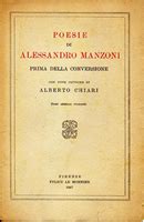 Poesie Di Alessandro Manzoni Prima Della Conversione Libro Usato ND