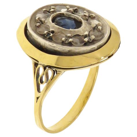 Anello Antico In Oro K E Argento Anni Con Smeraldo E Diamanti For