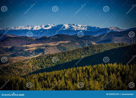 Mountains View from Paltinis Stock Image - Image of landscape, sibiu ...