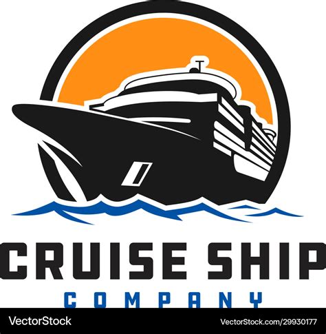 Cruise ship logo design Royalty Free Vector Image