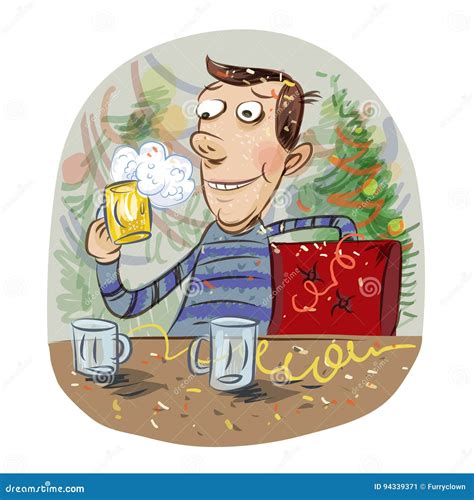 Holiday Happy Man Holding A Glass Of Beer Stock Vector Illustration Of Holiday Happiness