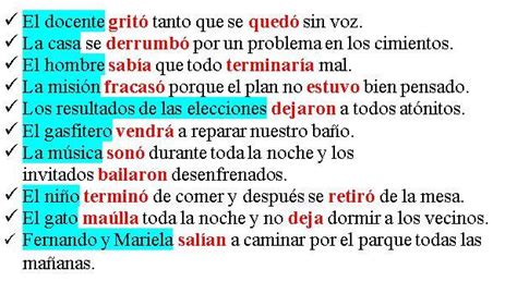 Realizar Oraciones En Tercera Persona En Pasado Y Subrayar El Verbo