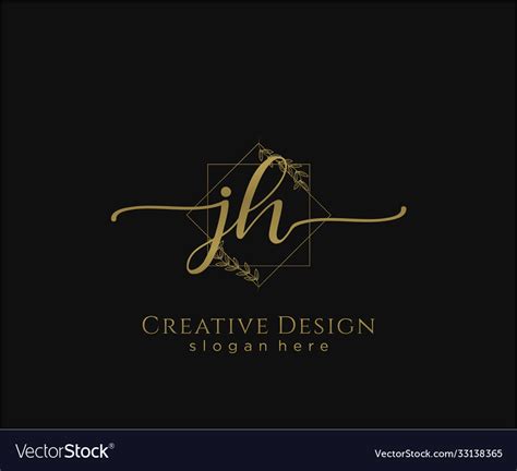 Initial Jh Beauty Monogram And Elegant Logo Design