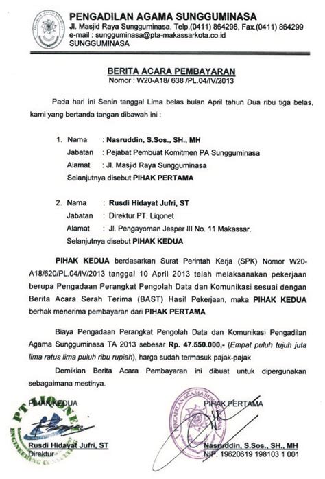 Contoh Surat Bap 51 Koleksi Gambar