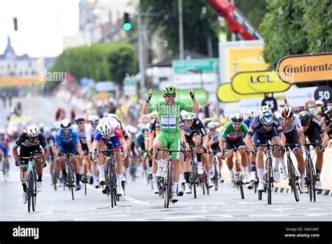 British Mark Cavendish Of Deceuninck Quick Step Celebrates As He