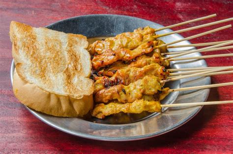 Pork Satay With Sauce Stock Image Image Of Background 33450065